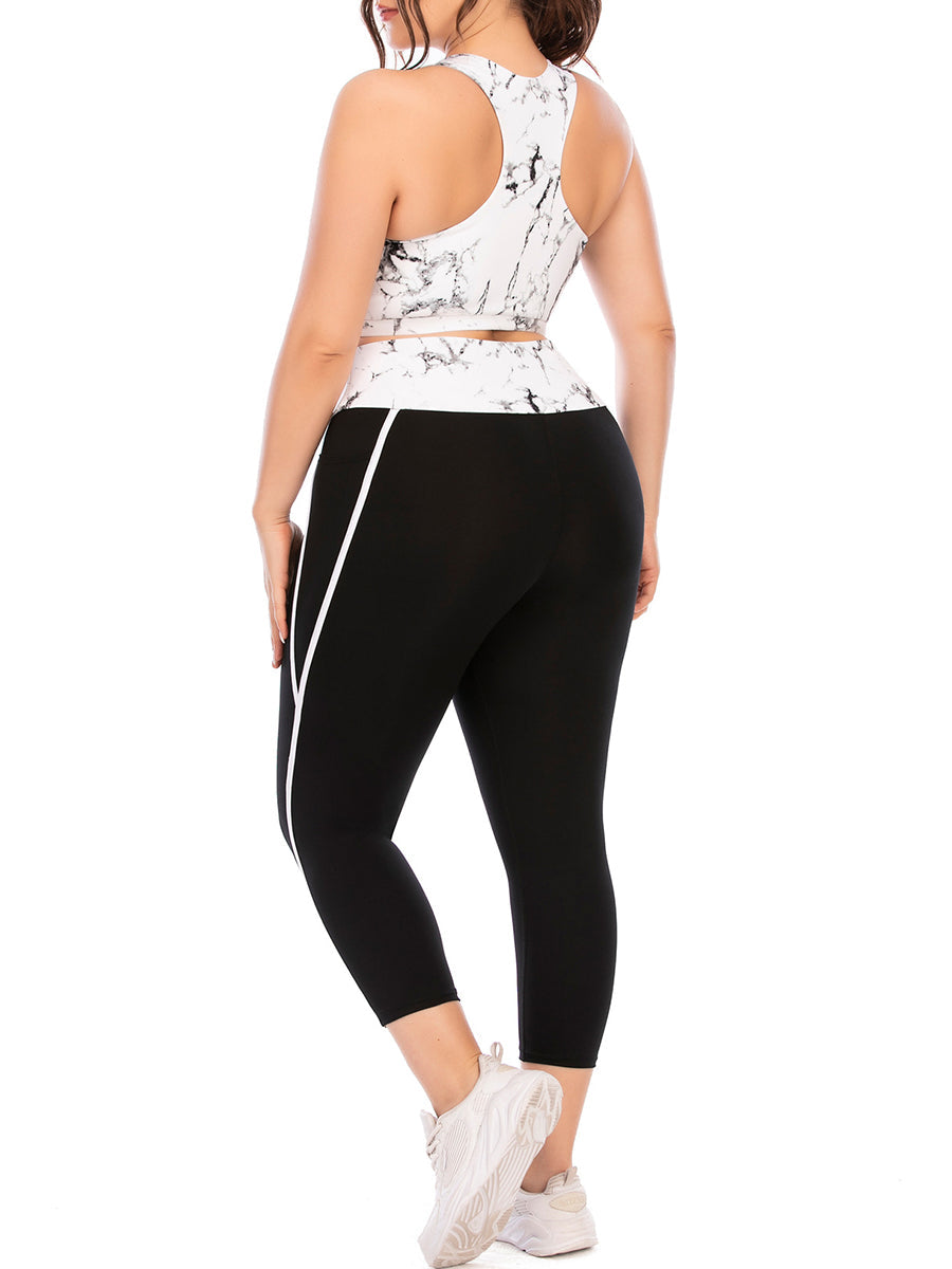 Plus Size Sports Bra Tight Yoga Suit